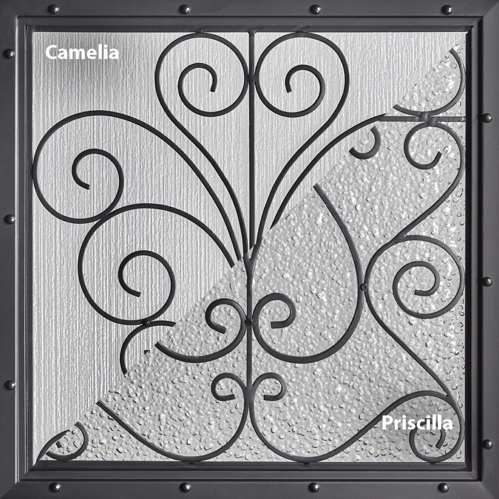 Wrought Iron Deco Glass