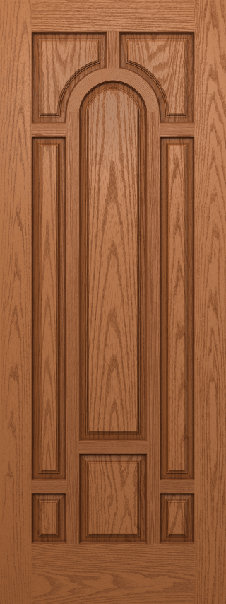 Oak Eight Panel Center Arch Door