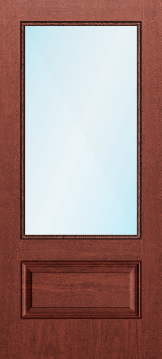 Mahogany Flush Glazed 3/4 Lite Door