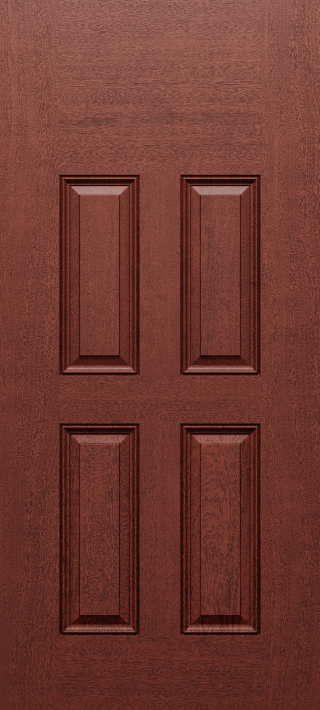 Mahogany Four Panel Blank Top Door