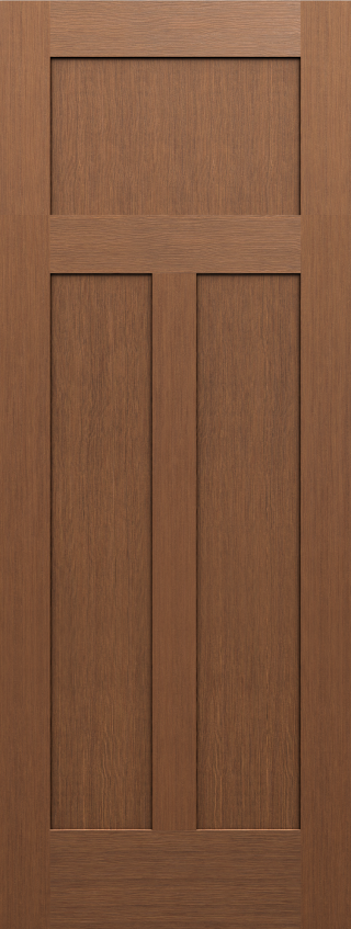 Fir Three Panel Shaker Craftsman Door