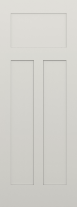 Smooth Three Panel Shaker Craftsman Door