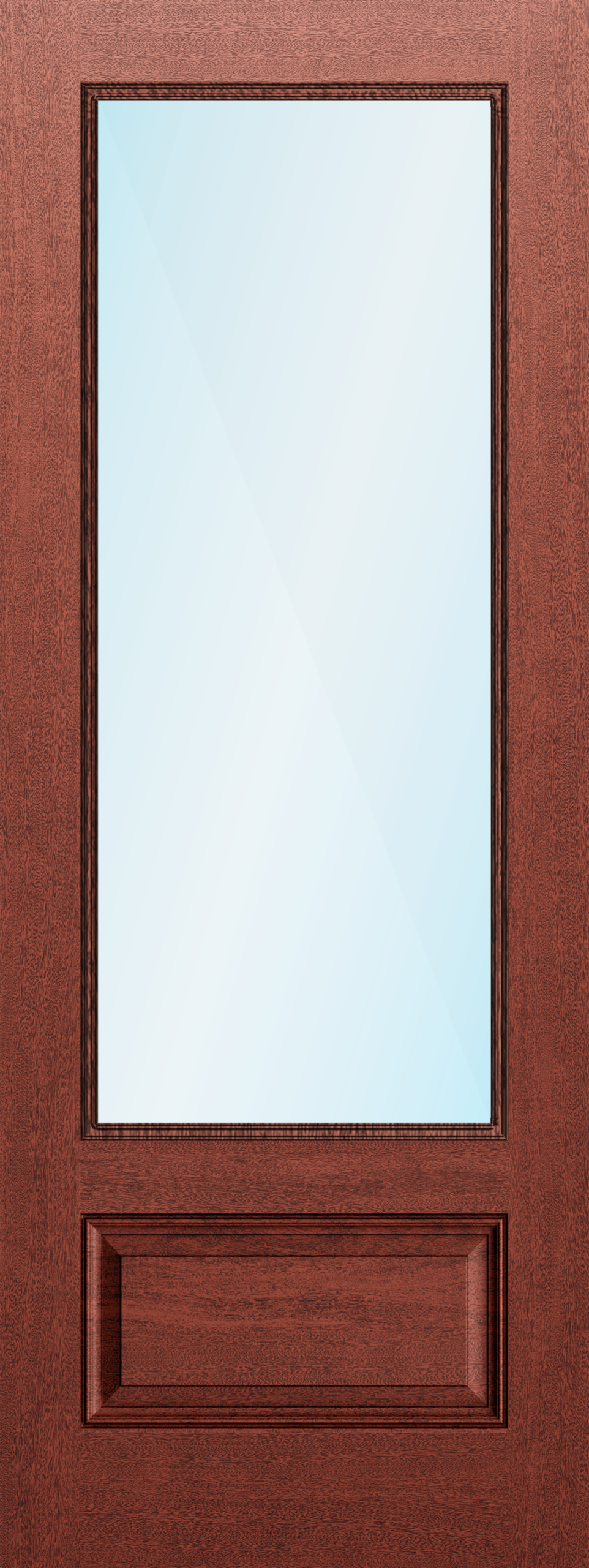 Mahogany Flush Glazed 3/4 Lite Door